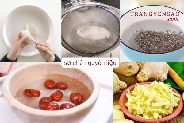cách chưng yến với táo đỏ hạt chia