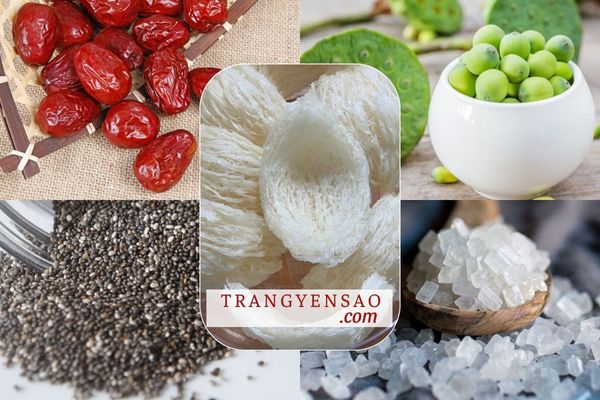 Cách Chưng Yến Hạt Sen Táo Đỏ Hạt Chia