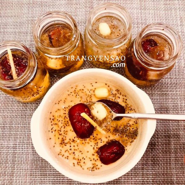Cách Chưng Yến Hạt Sen Táo Đỏ Hạt Chia