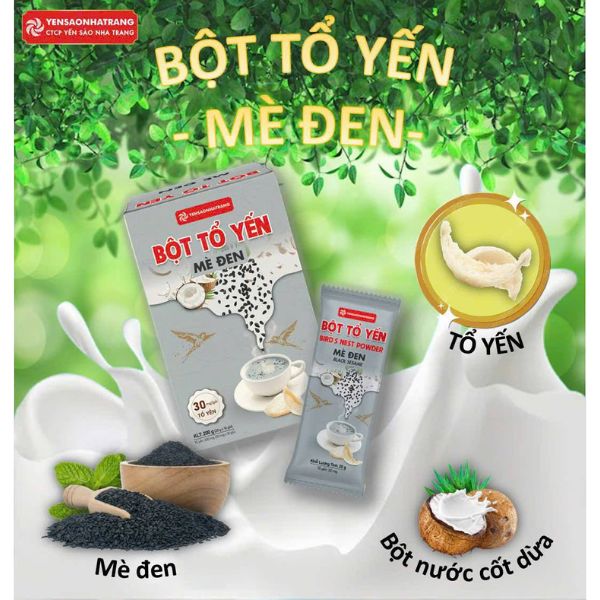 bột tổ yến mè đen yến sào nha trang