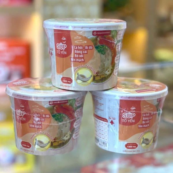 Súp tổ yến yến sào nha trang cá hồi bí đỏ